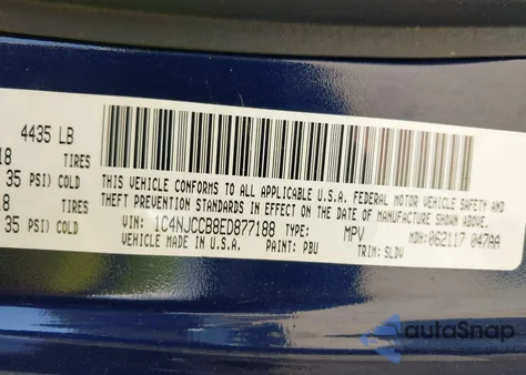 2014 Jeep Compass Limited из США, поврежденный, VIN 1C4NJCCB8ED877188